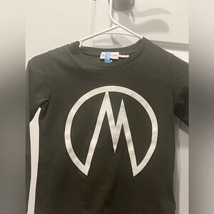 Moncler Black Long Sleeve Tee with White Logo